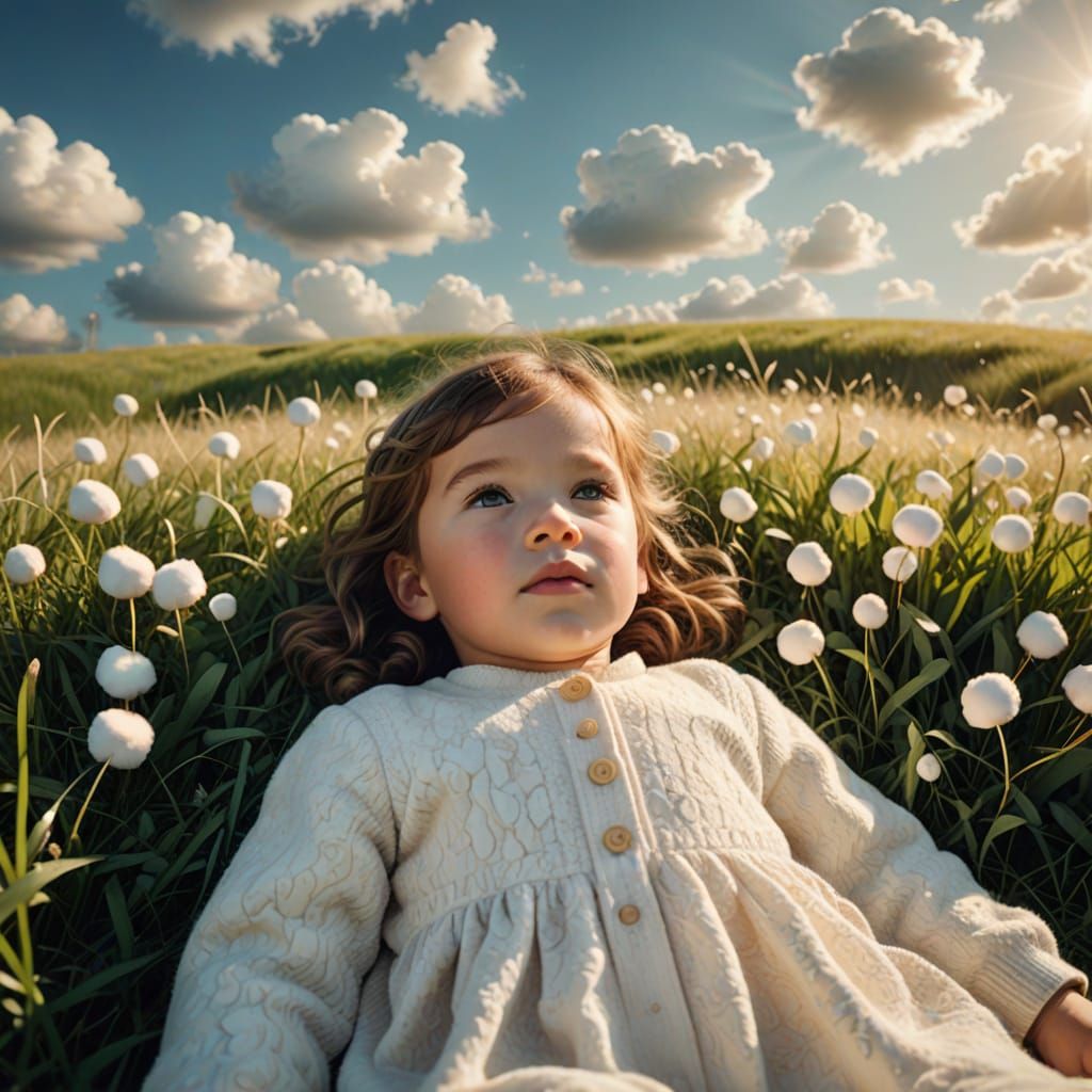 Whimsical Childhood Moment in Dreamy Digital Art