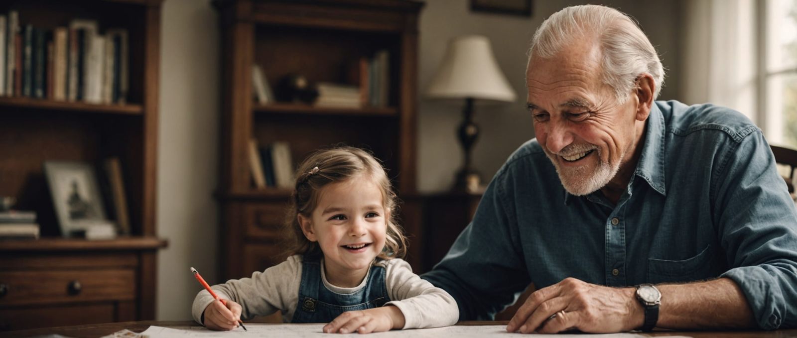 Grandfather and Granddaughter: A Hyperrealistic Portrait