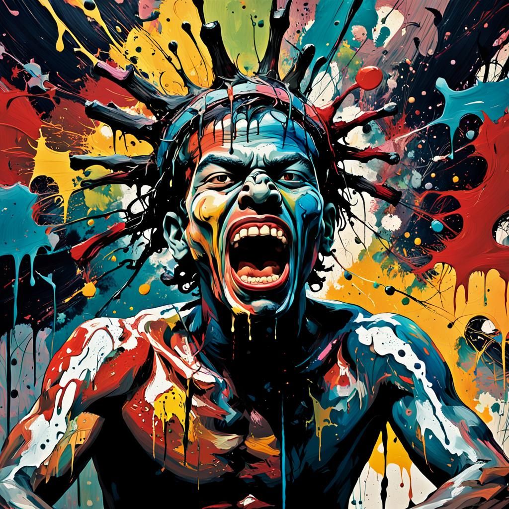 Abstract Expressionist Painting: Indian in the Mouth