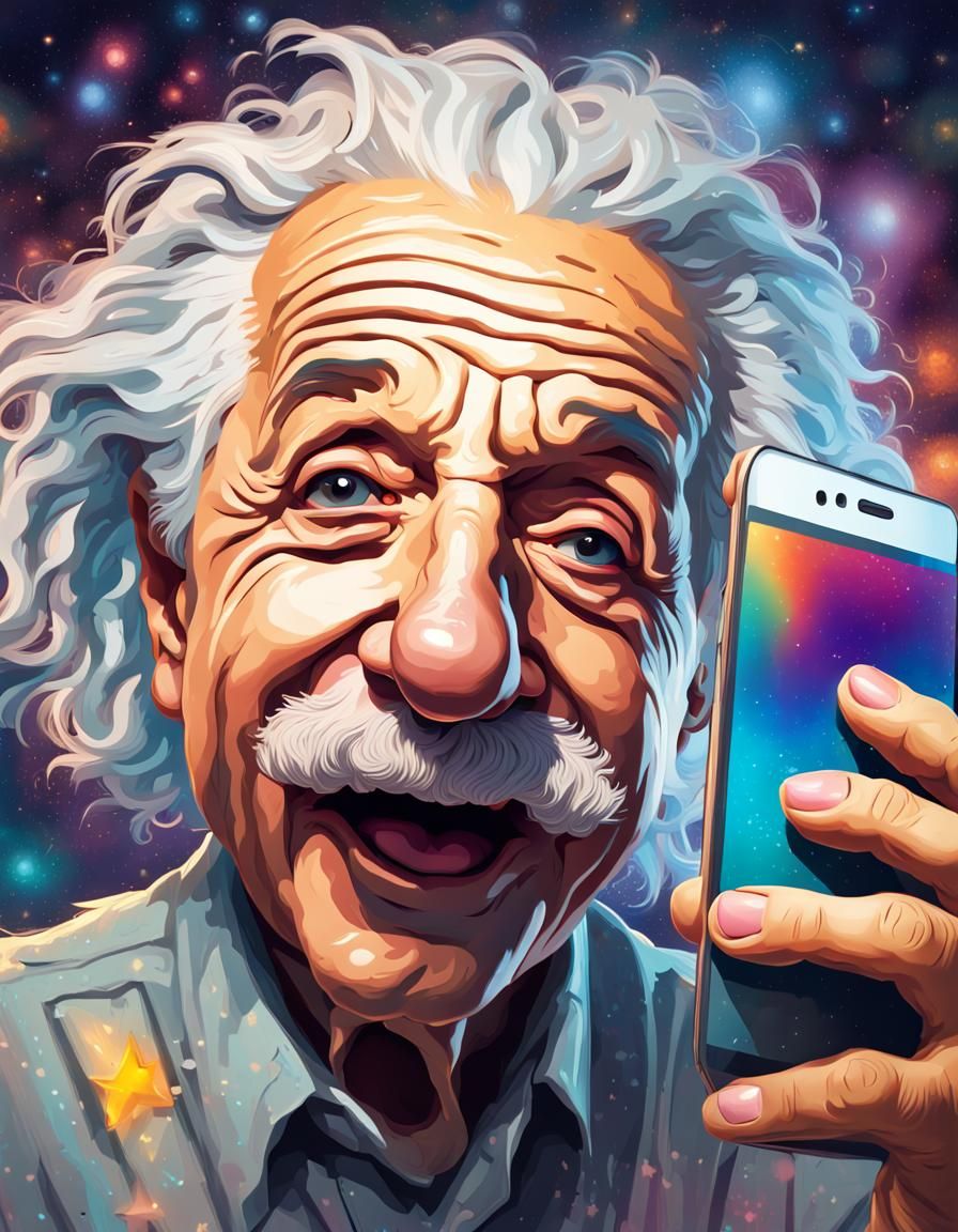 Hyperrealistic Selfie of Albert Einstein