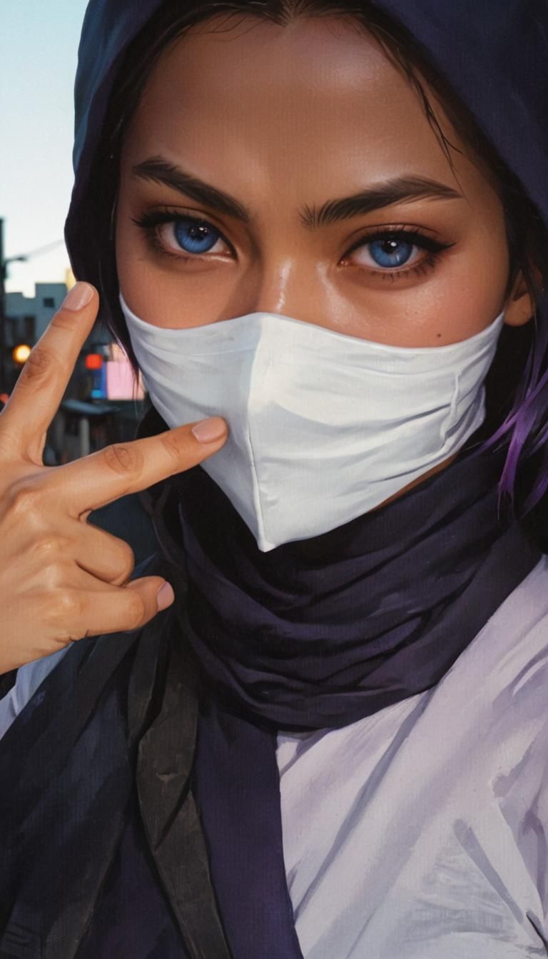 Ninja in City Alleyway Digital Concept Art