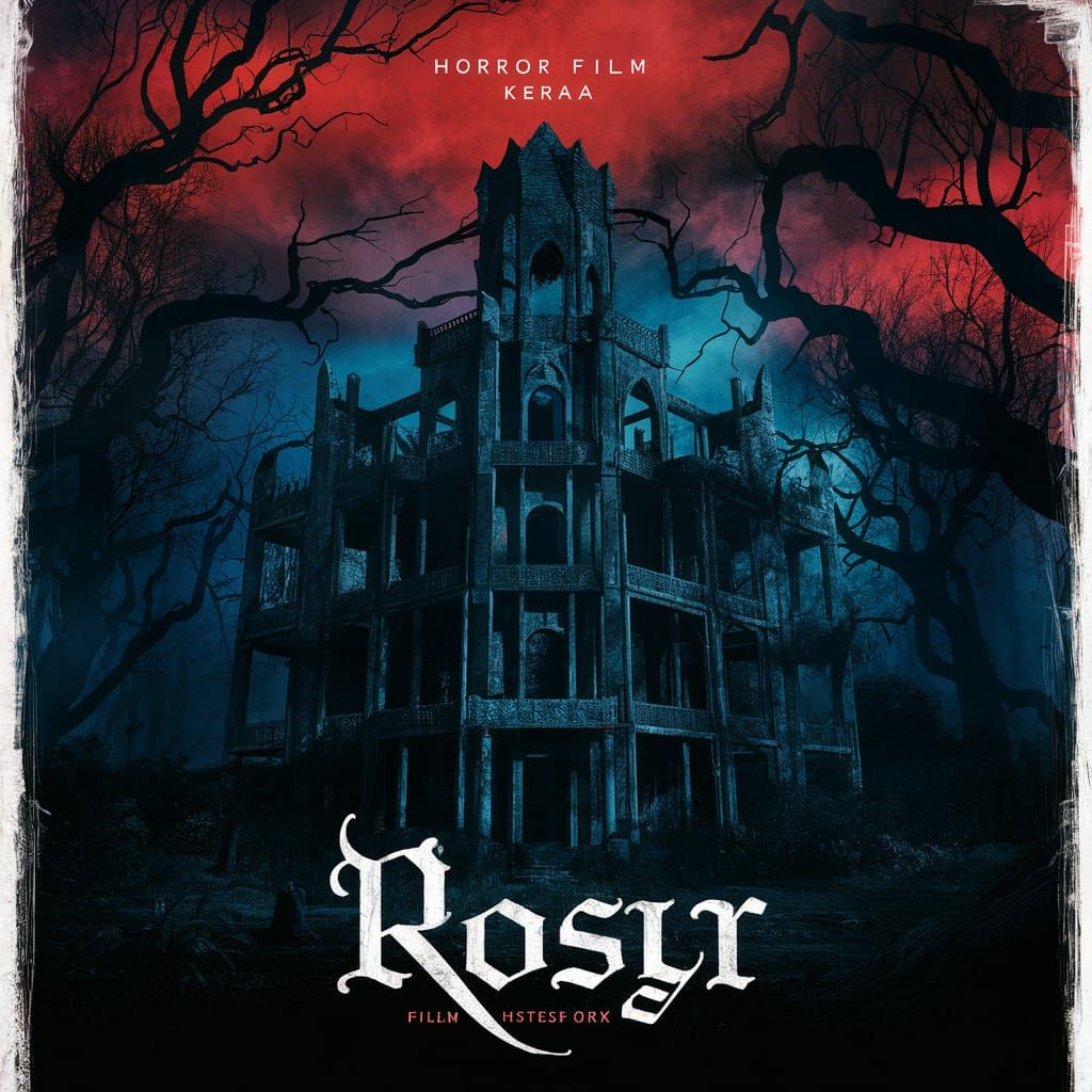 ROSY Horror Film Poster: Unfinished Kerala Building at Night