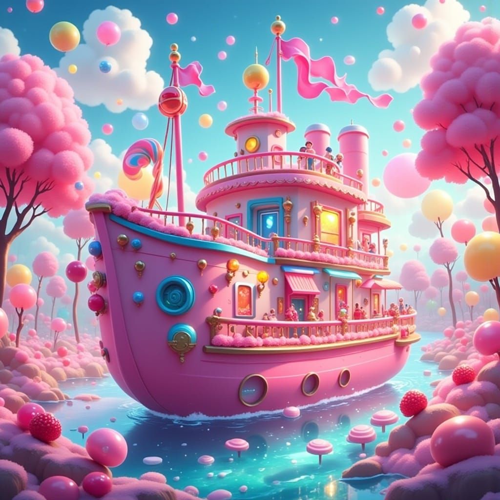 The USS Lollipop in Candy Art Style