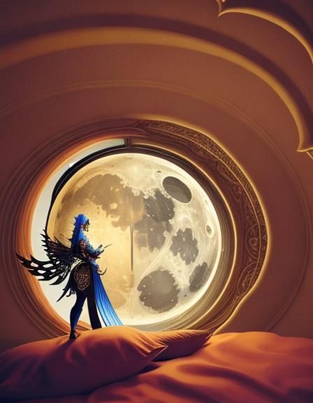 Surreal Metal Sun and Moon Bed Fairytale