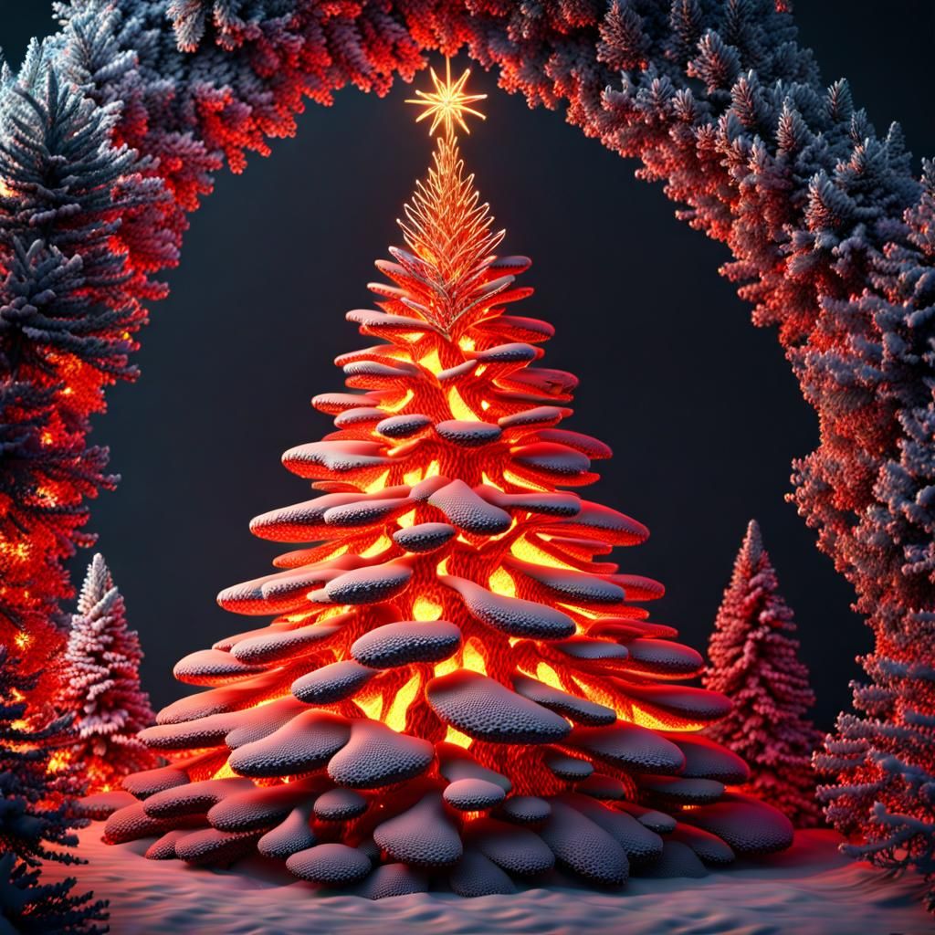 Lava Christmas Tree in 8K 3D