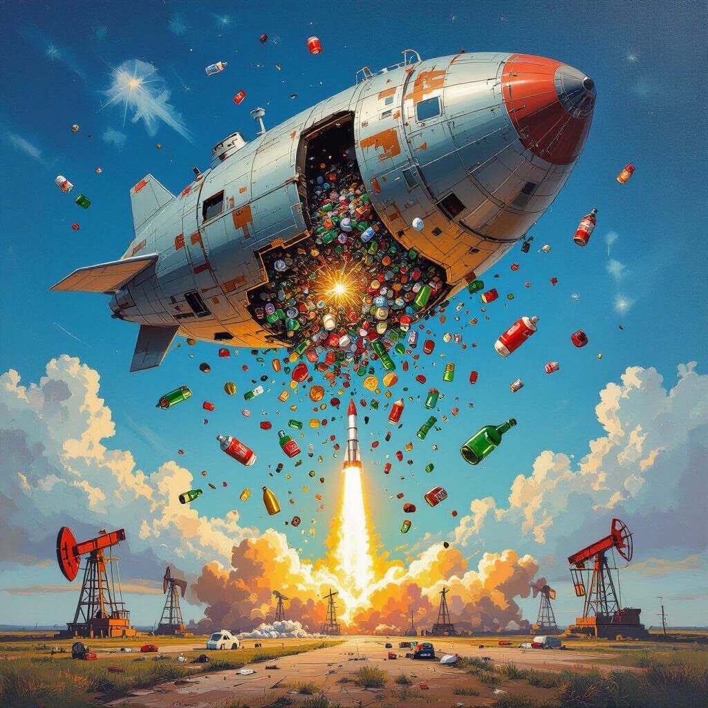 Space Junk Dropping From Flying Ship Over Texas Oil Fields