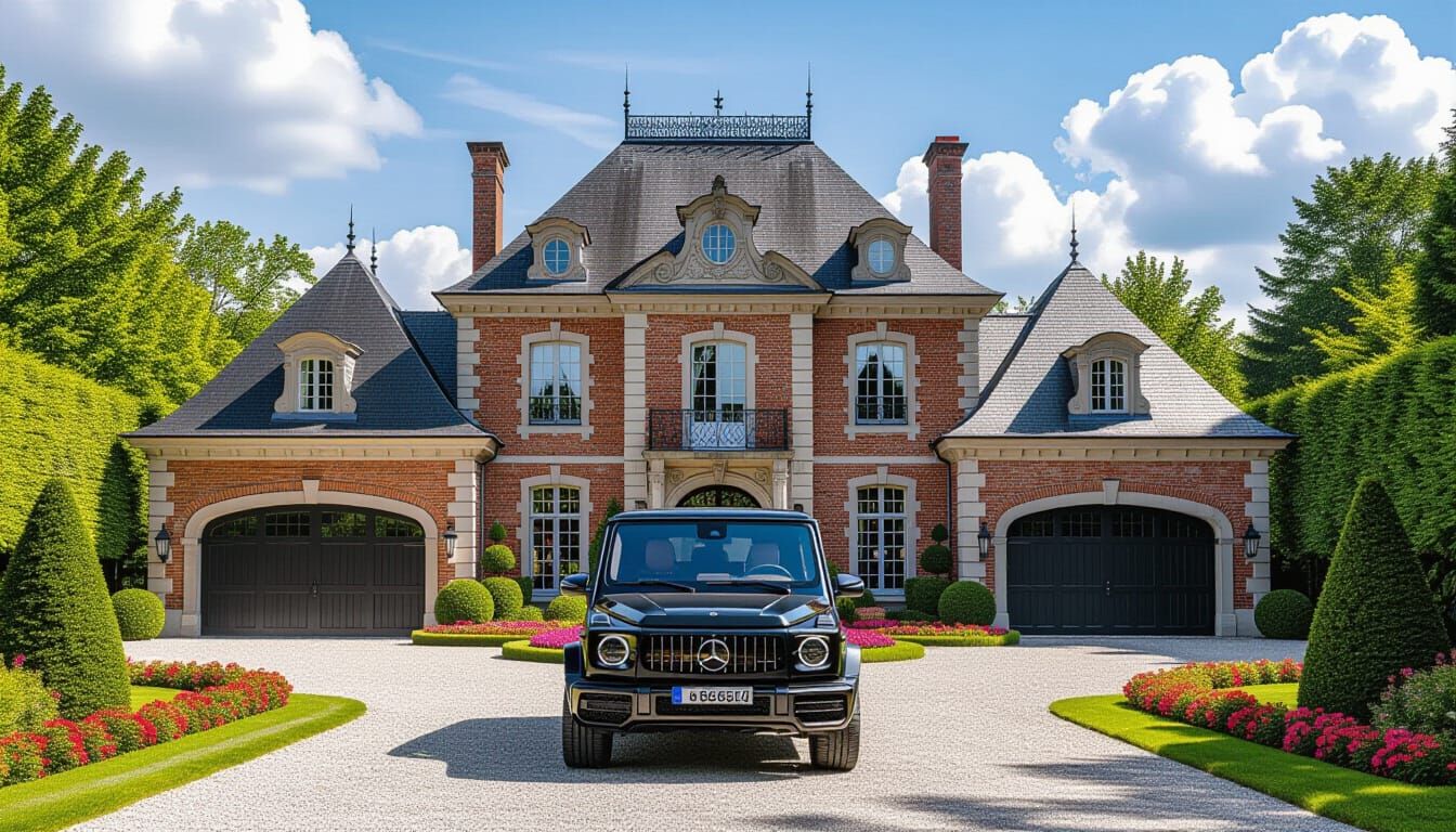 Grand Brick Chateau with Mercedes AMG G 63