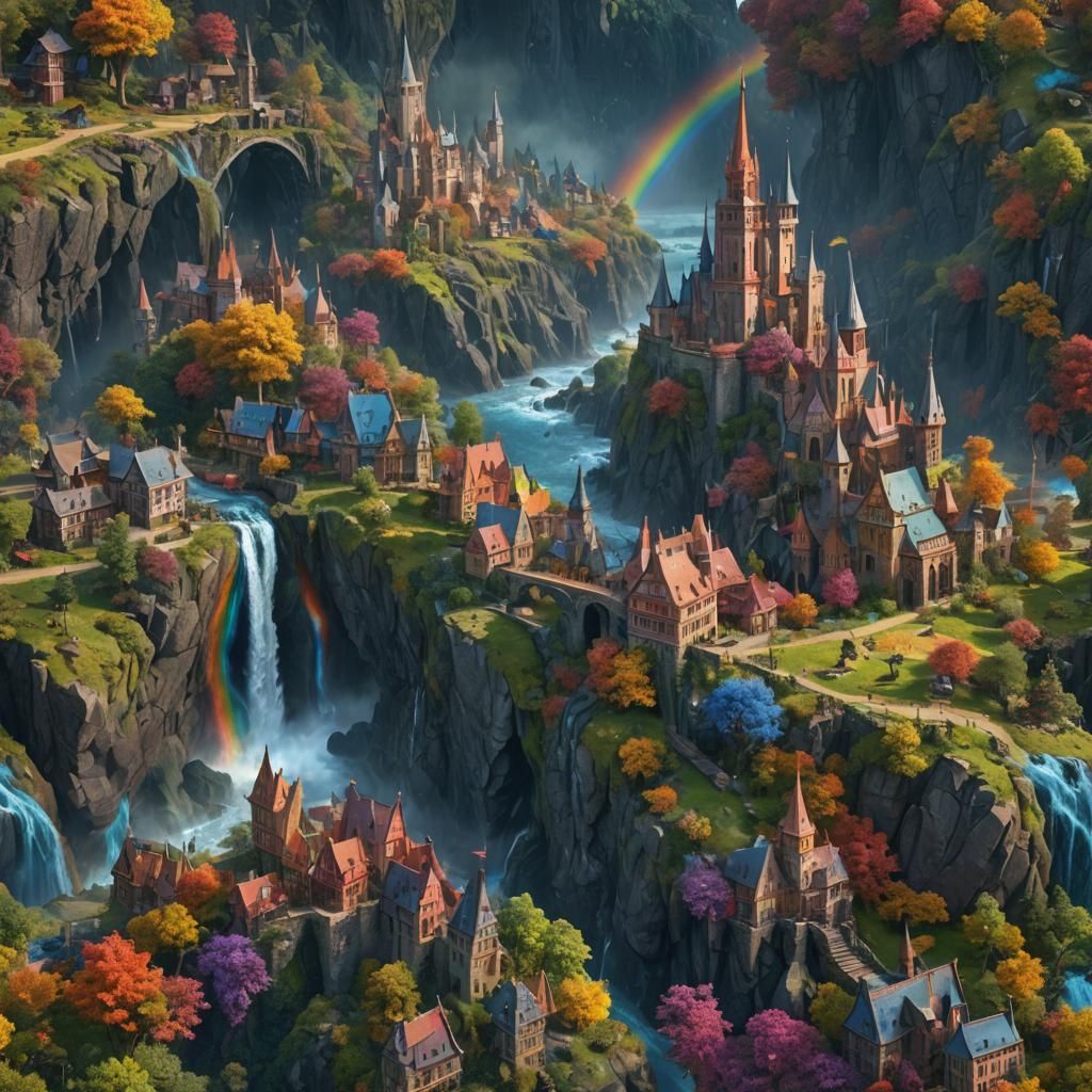 Rainbow Colored Abstract Design in Fantasy Art Style