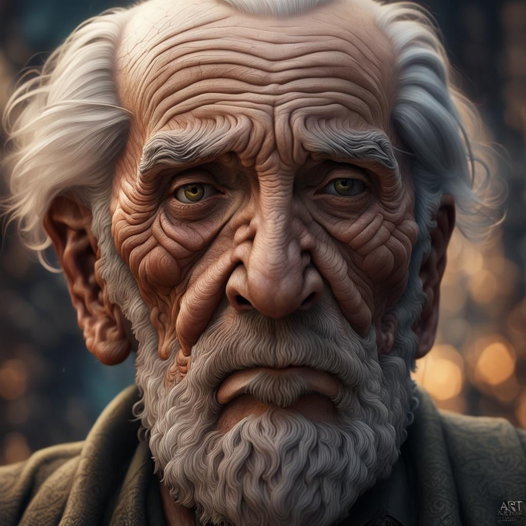 Detailed Portrait of an Old Man in Unreal Engine