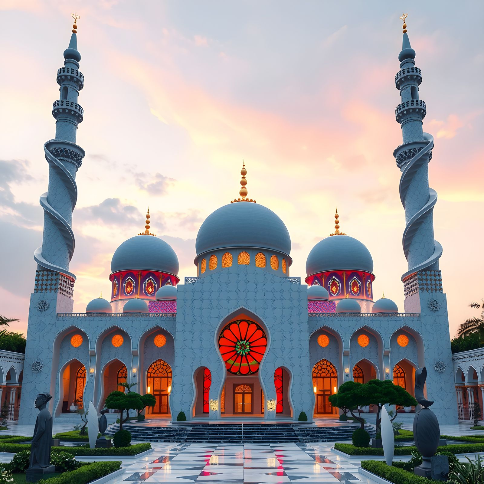 Stunning Mosque Design with Intricate Geometric Patterns