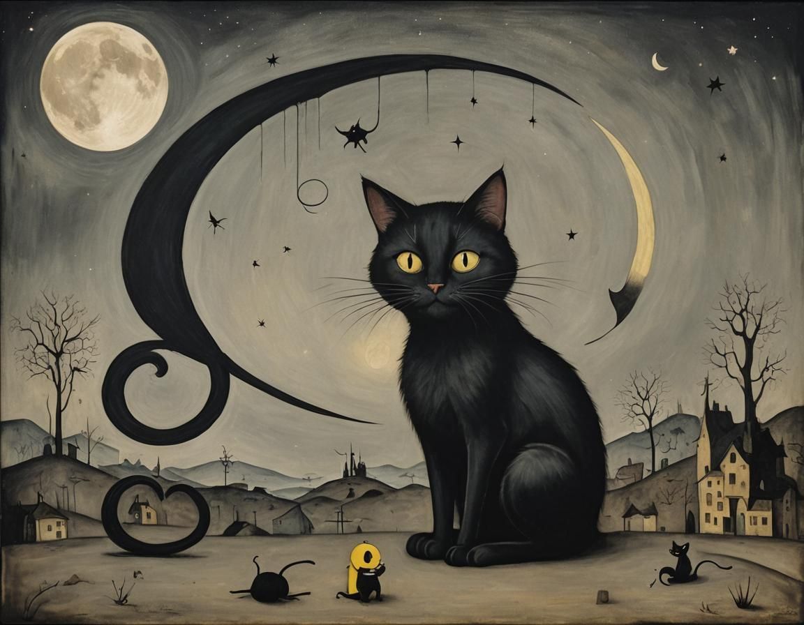 Surreal Cat and Mouse Dreamscape