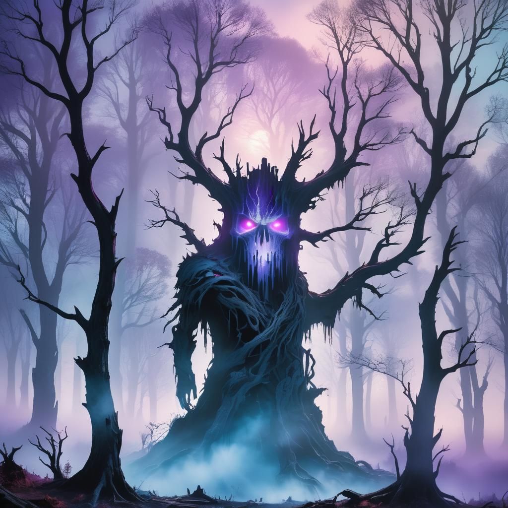 Smoky Shadow Beast with Purple Eyes