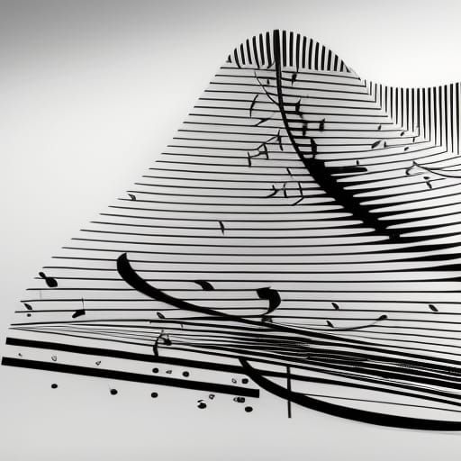 Abstract Time Flow Graphic Score in Black and White
