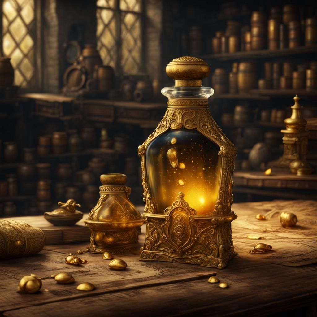 Felix Felicis: Liquid Luck Potion in Glass Bottle