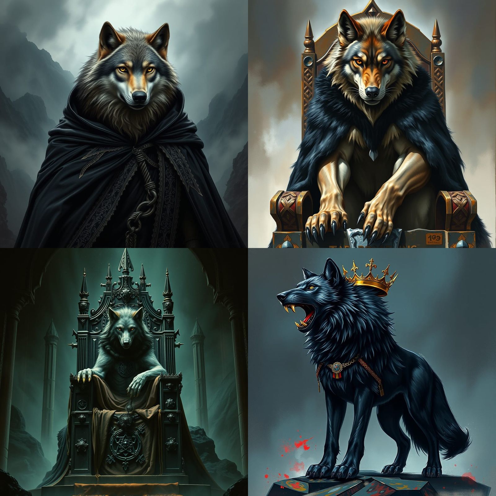 Wolf King in Black and Gold