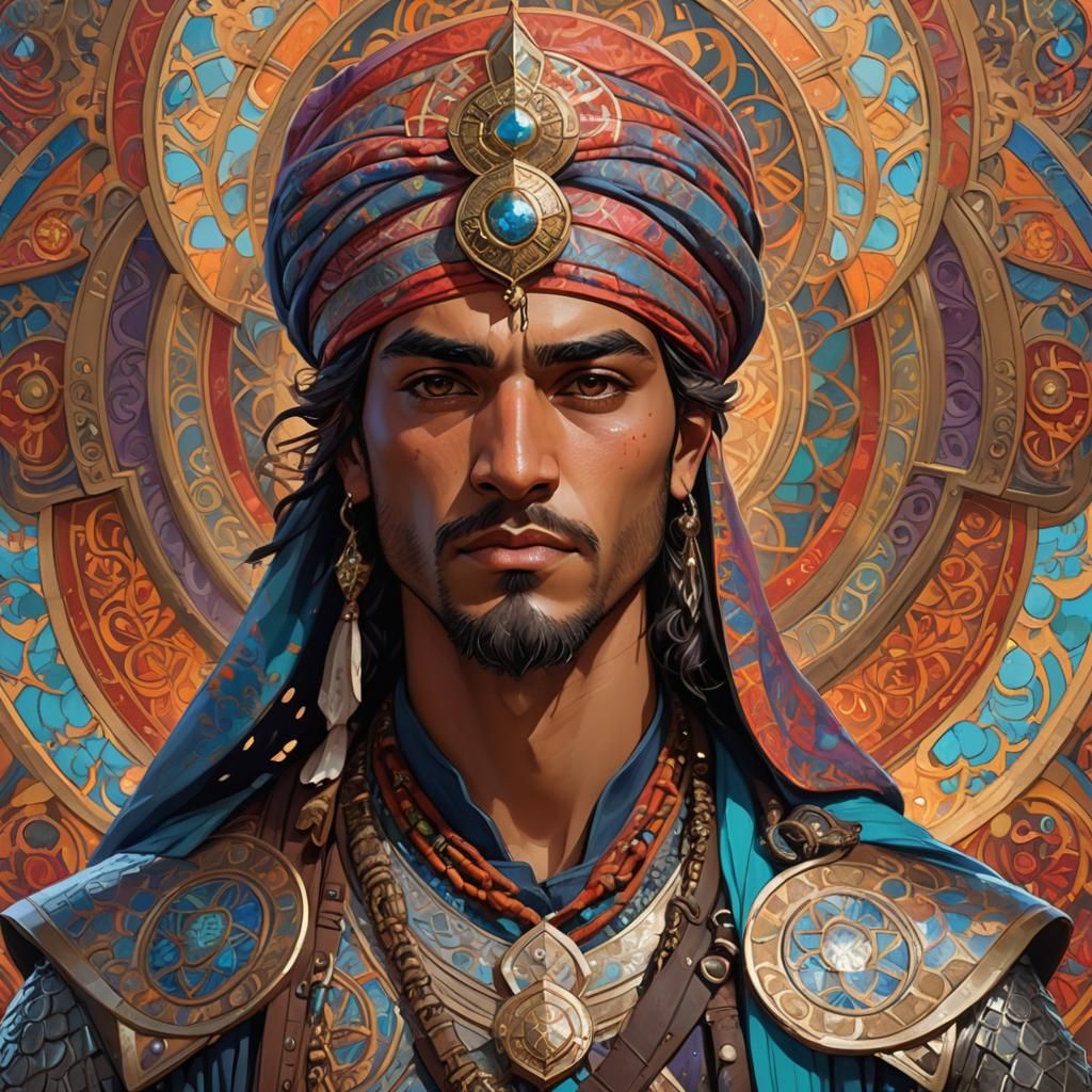 Beyrek: Young Turkish Warrior Portrait in Digital Art Style