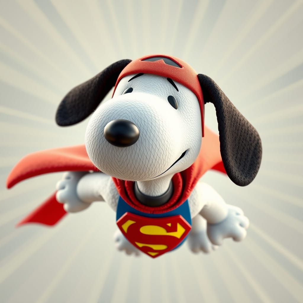 Surrealistic Superman Snoopy in 3D Digital Art