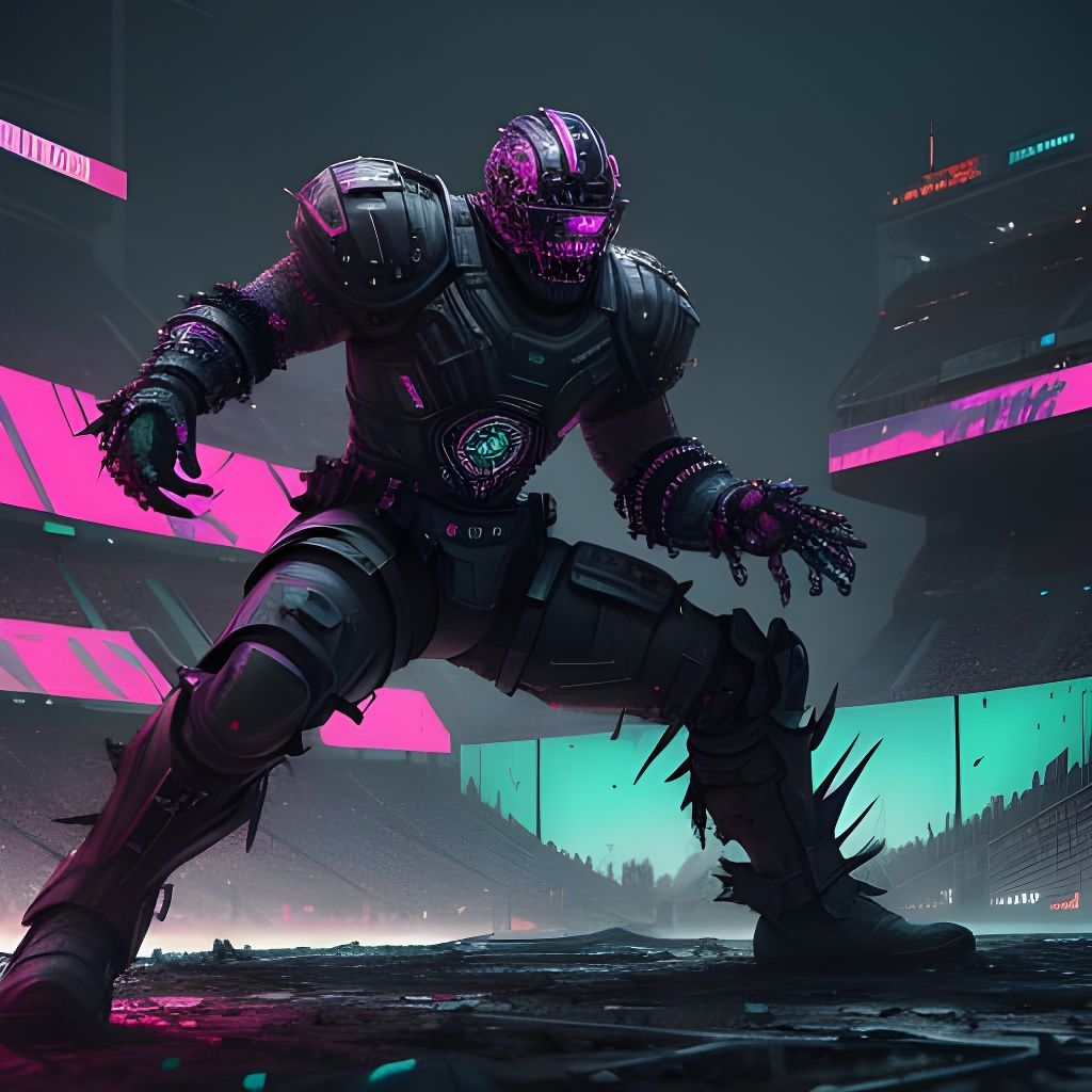Cyberpunk Gridiron Mayhem: Futuristic Football Meets Brutal ...