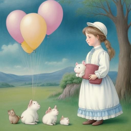 Pastel Baby with Stuffed Animal, Watercolor Illustration