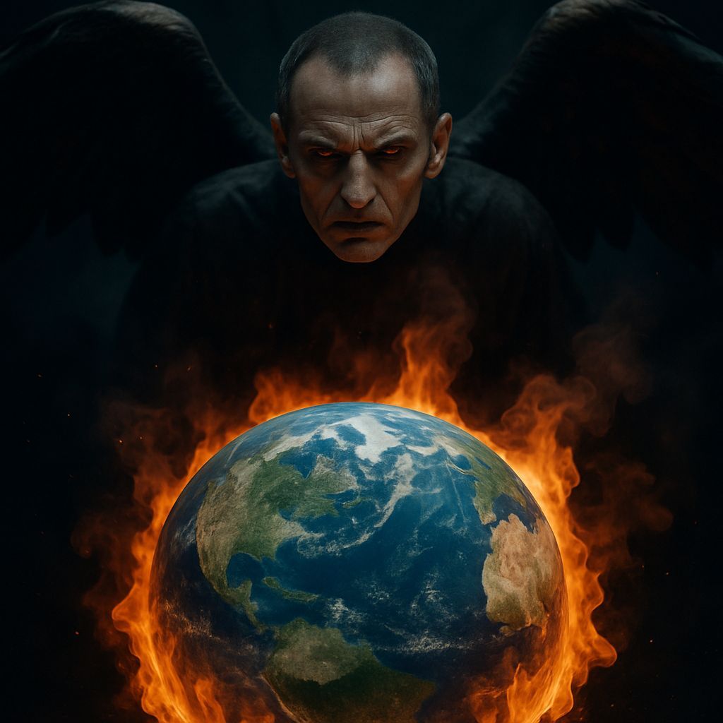 Malevolent Angel Over Burning Earth: HD Photography