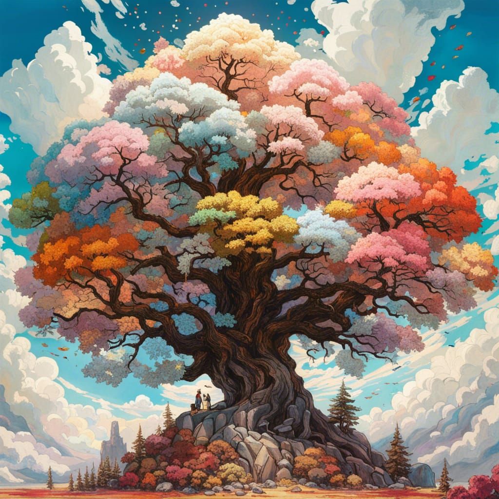 Cottonwool Tree in Ethereal Fantasy Style