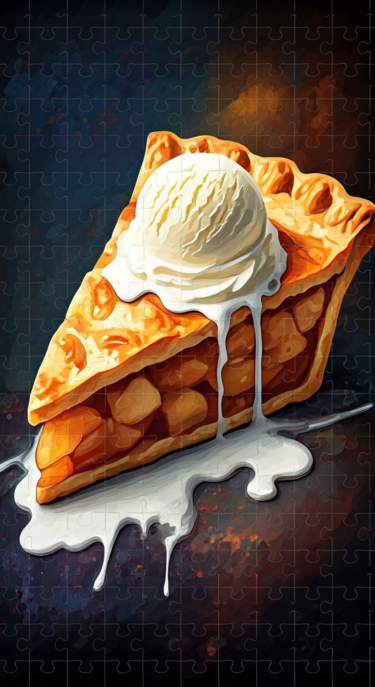 Abstract Apple Pie Art with Vibrant Splatters