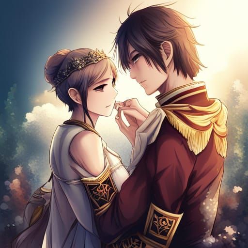 Anime Style King and Queen Manga Art