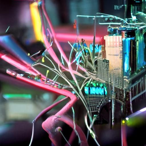 Cyberpunk Bio-Architecture with Cascading Plants