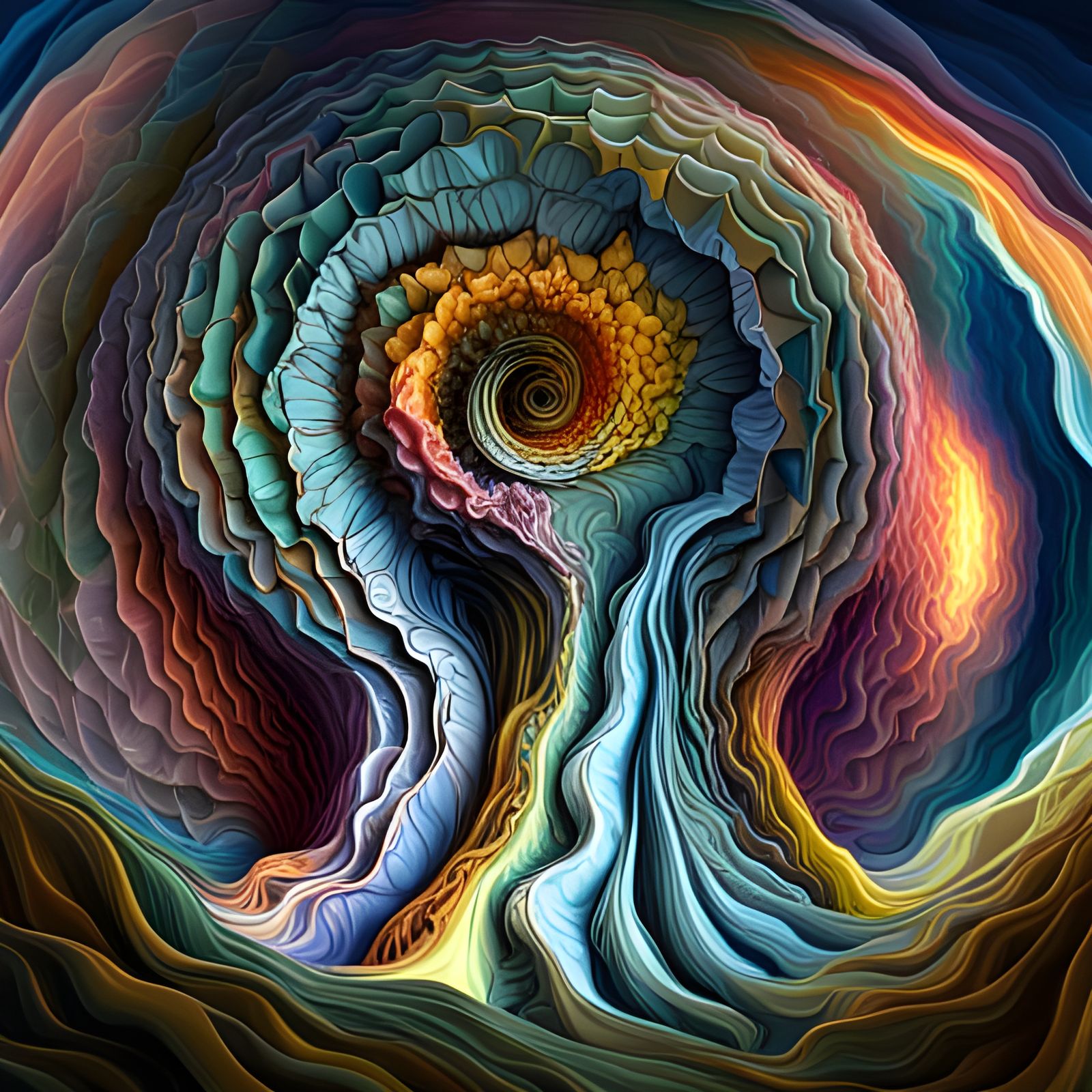 Geometric Abstract: Intricate Polychromatic Mathematical Con...