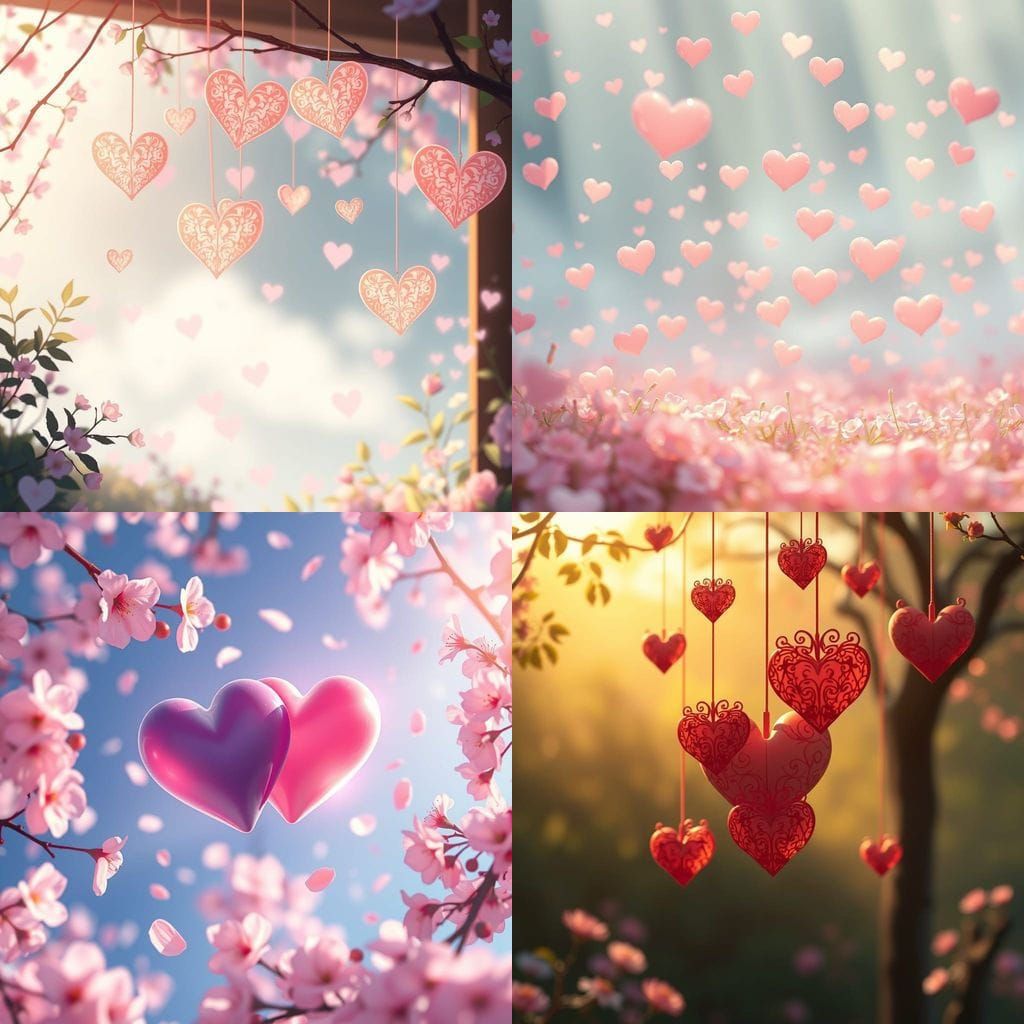 Anime Hearts in Vibrant Studio Ghibli Style