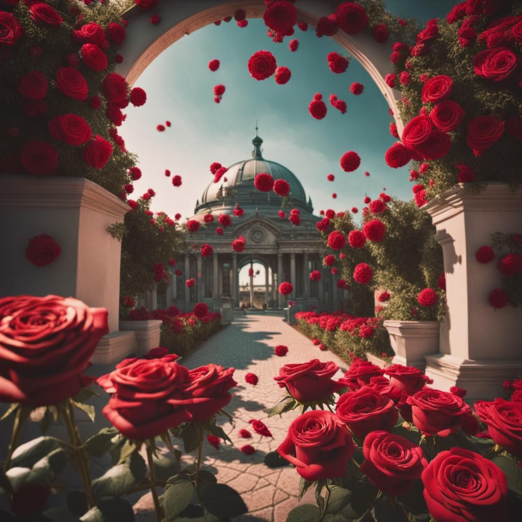 Detailed Red Roses in Realistic Style