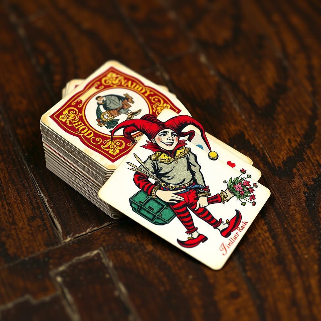 Vintage Playing Cards in Whimsical Style