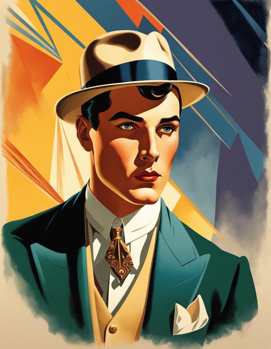 1920's Man in Art Deco Style