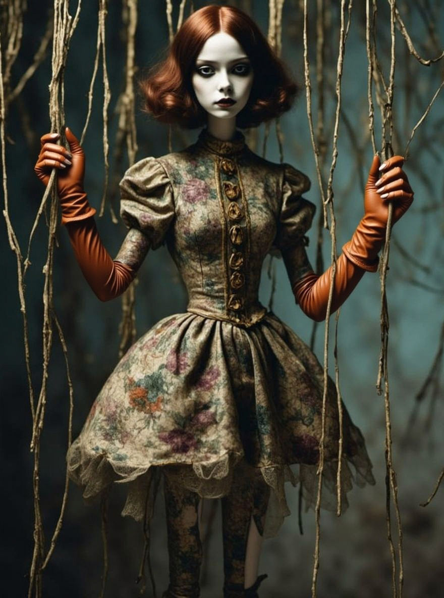 Claymation Marionette of a Goth Girl