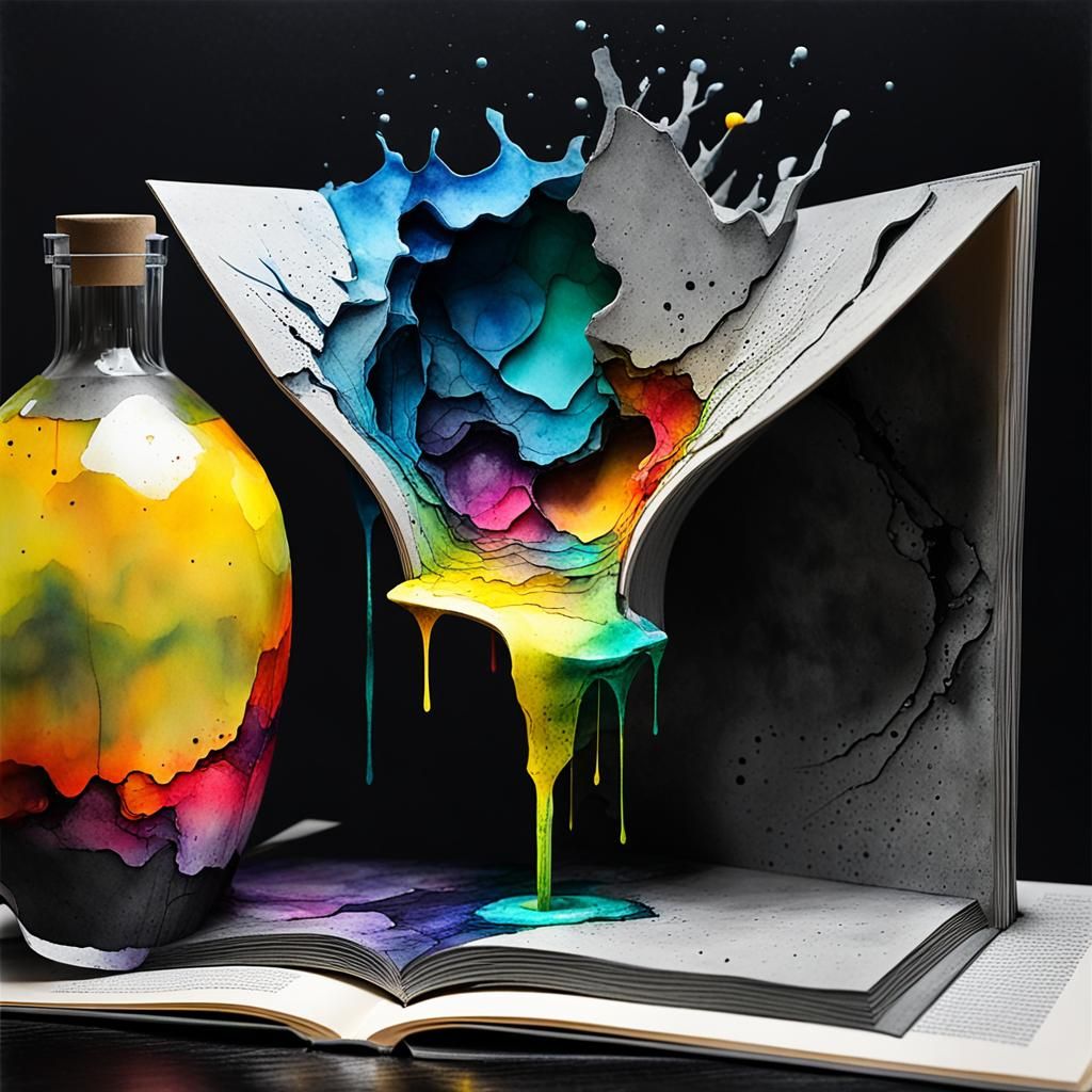 Colorful Pop-Up Book: Despair in Concrete