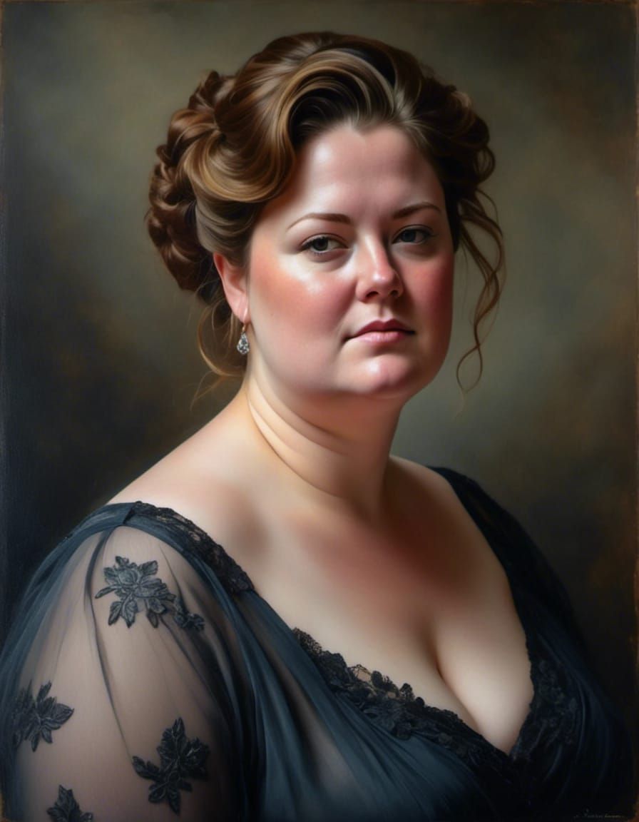 Painted Portrait of Brunette in Fairytale Style