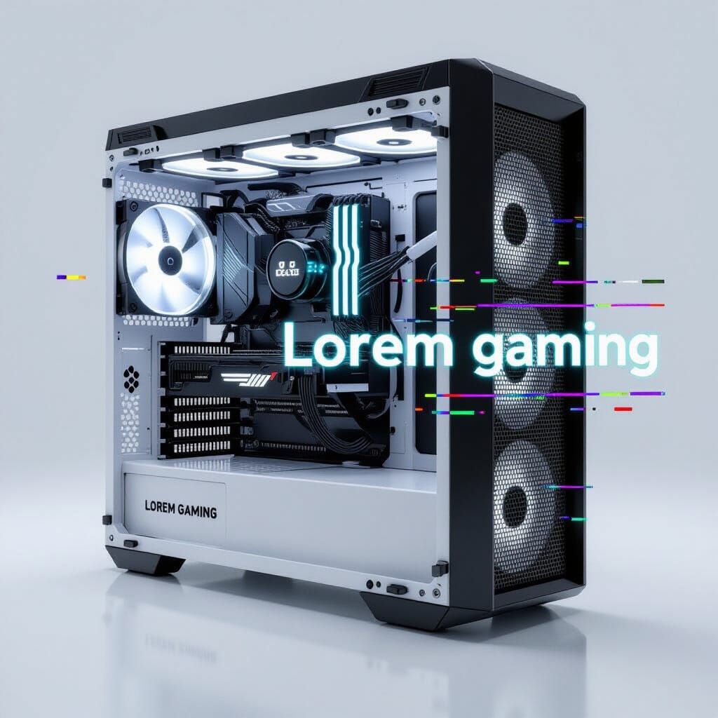 Hyperrealistic Gaming PC in Black and White