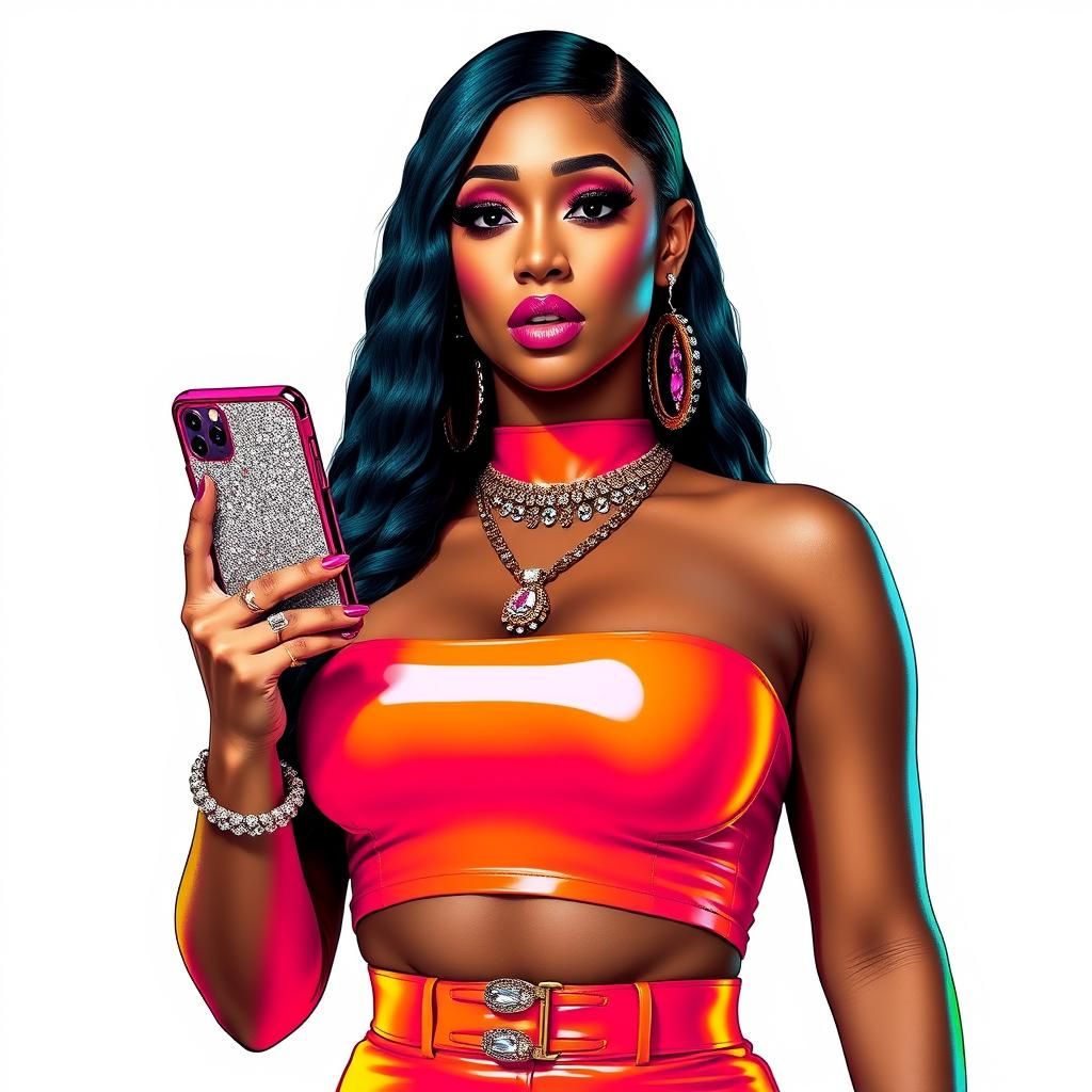 Cardi B Portrait in Urban Graffiti Pop Art Style