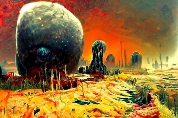 Oozing Pustules in Retropunk Vorticism Style
