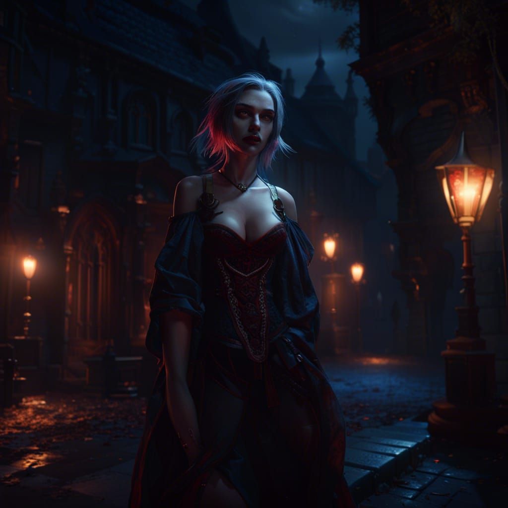 Vampire Girl: Dark Fantasy Concept Art