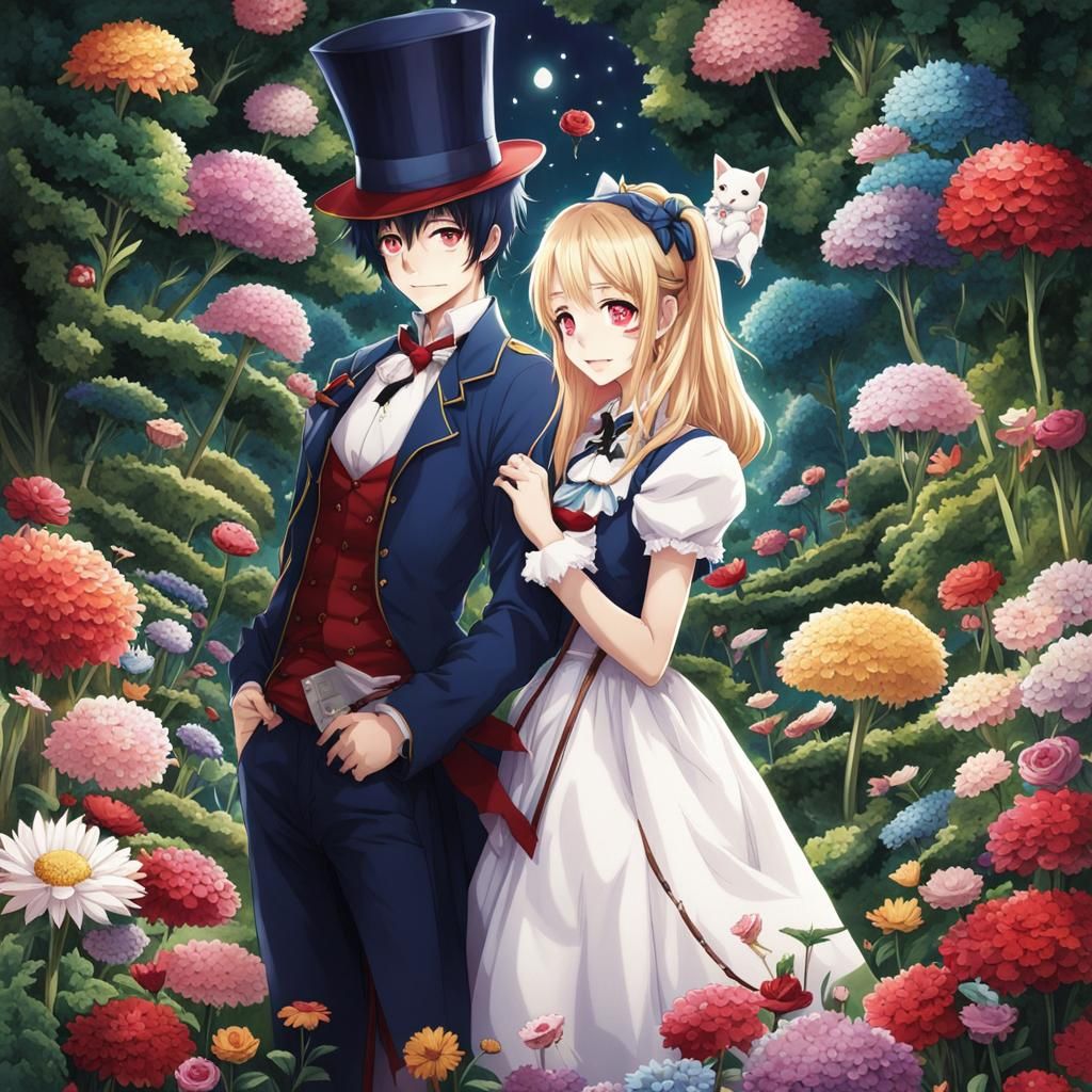 Anime-Style Lovers in Wonderland: Manga Key Visual