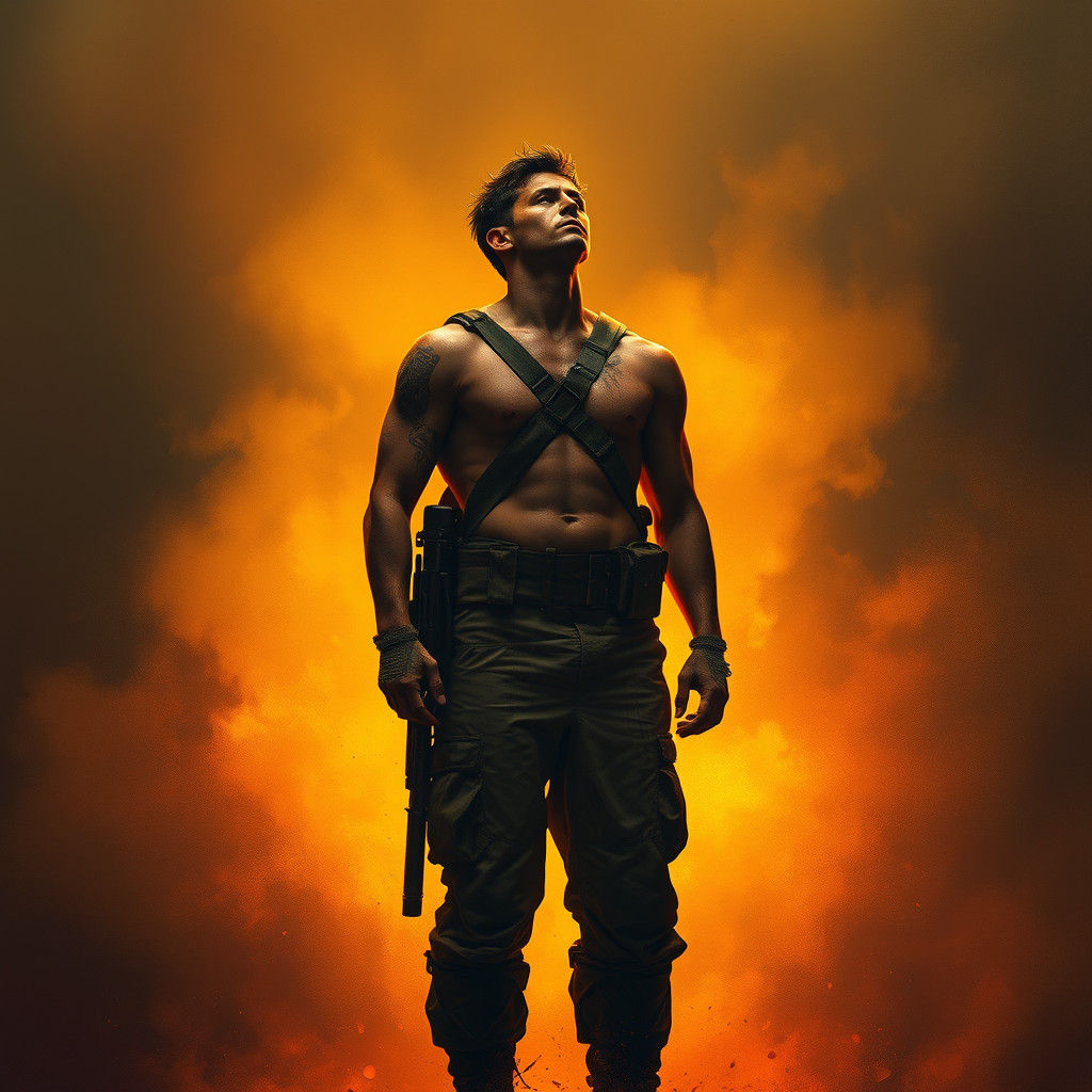 Wounded Soldier Bathed in Golden Light