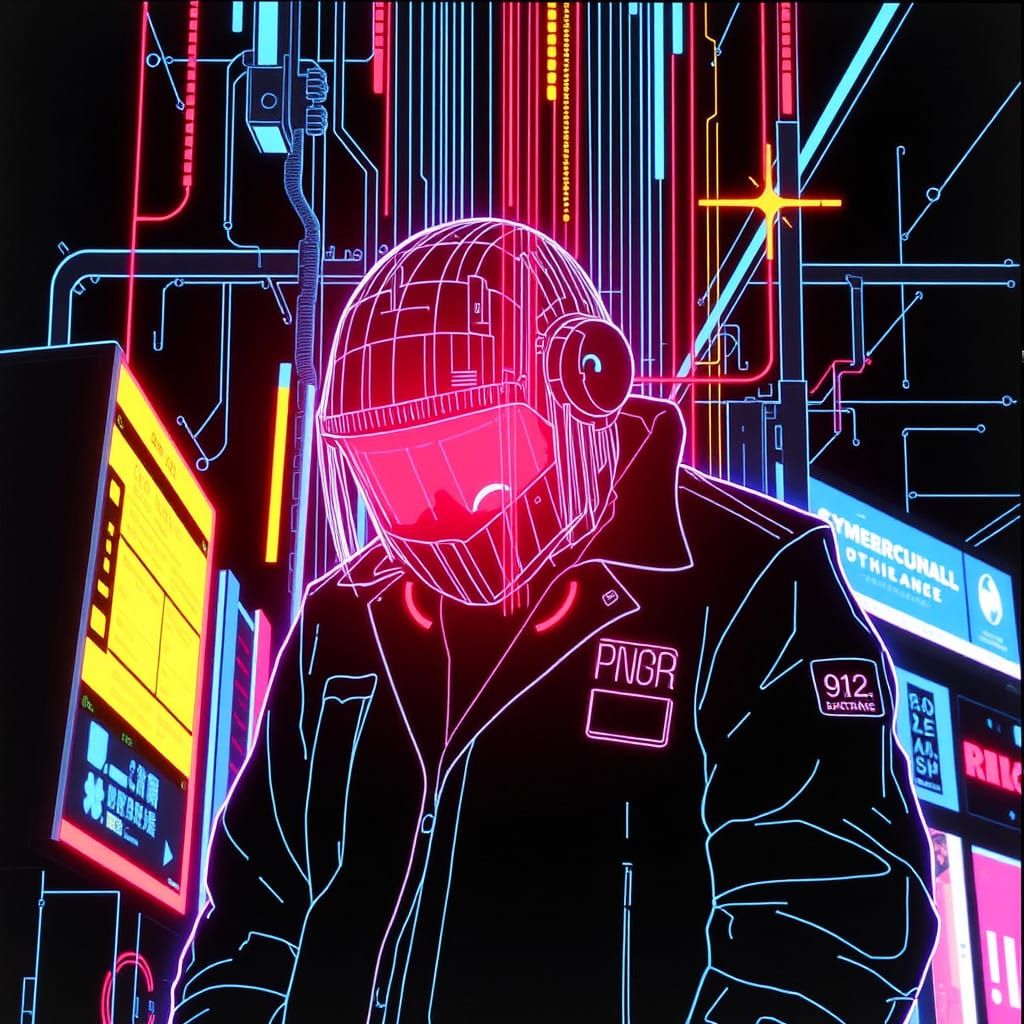Neon Dreams in a dystopian Metropolis