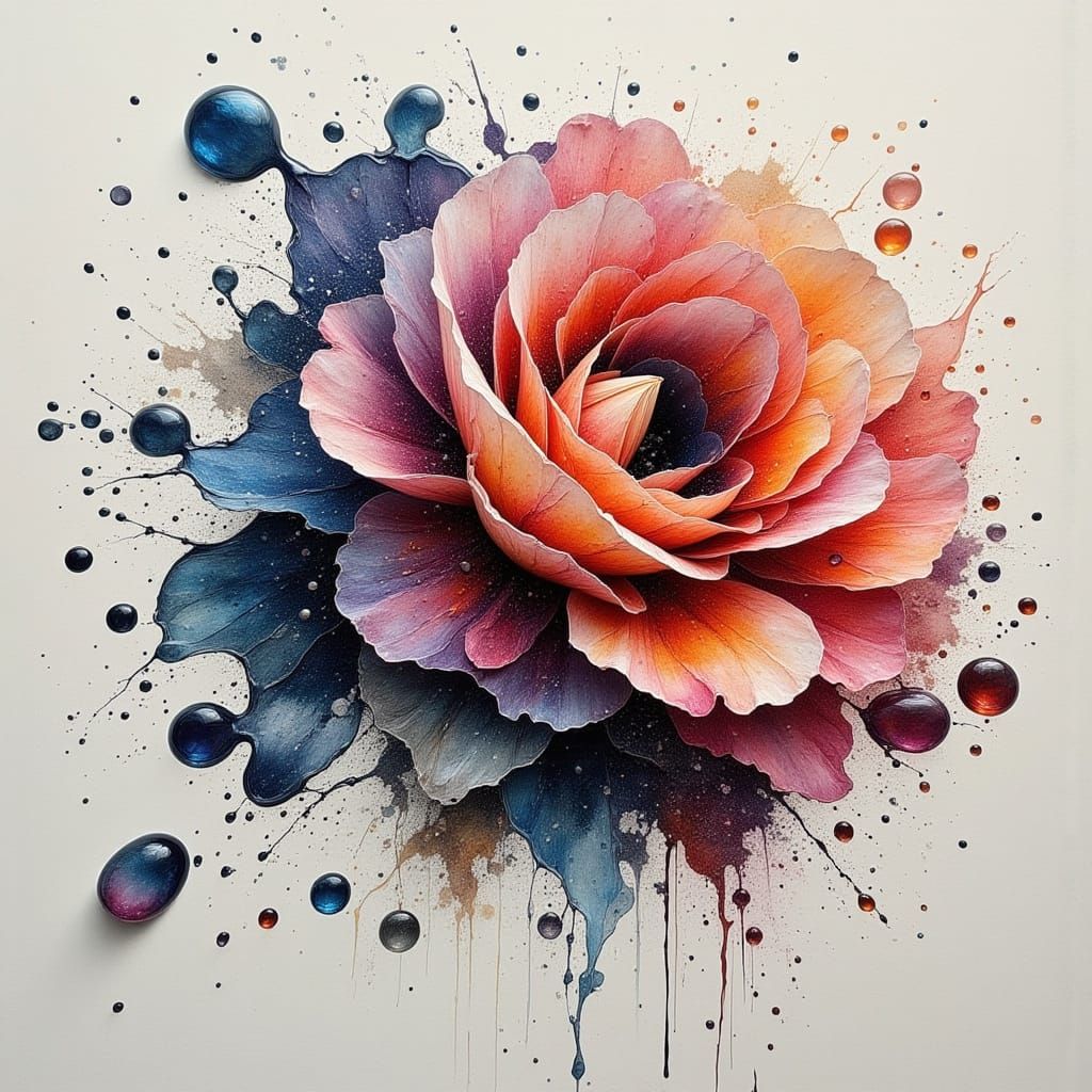 Abstract Watercolor Black Holes with Kaleidoscopic Colors