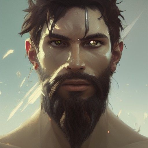 Detailed Portrait of a Male Druid Fighter