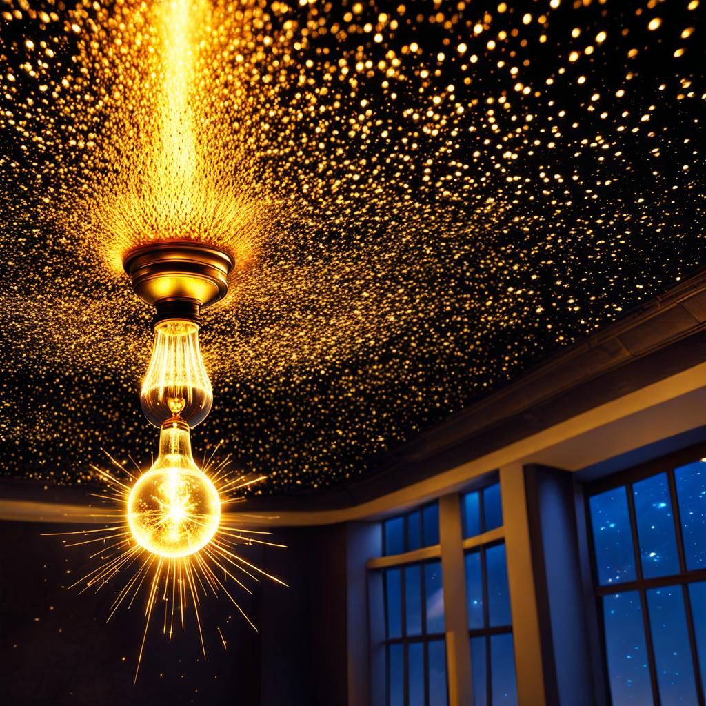 Golden Light Spout: A Maximalist Digital Painting