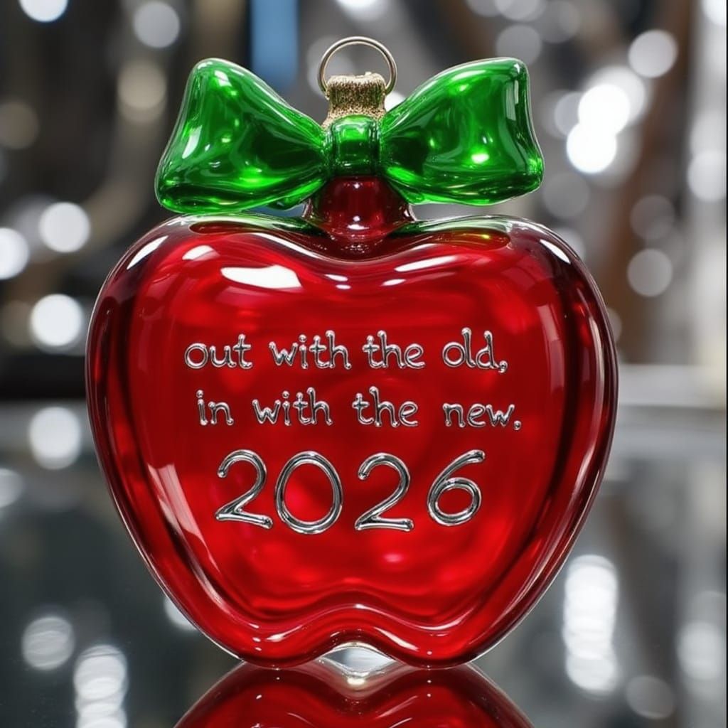 Glass Apple Decoration for New Year 2026