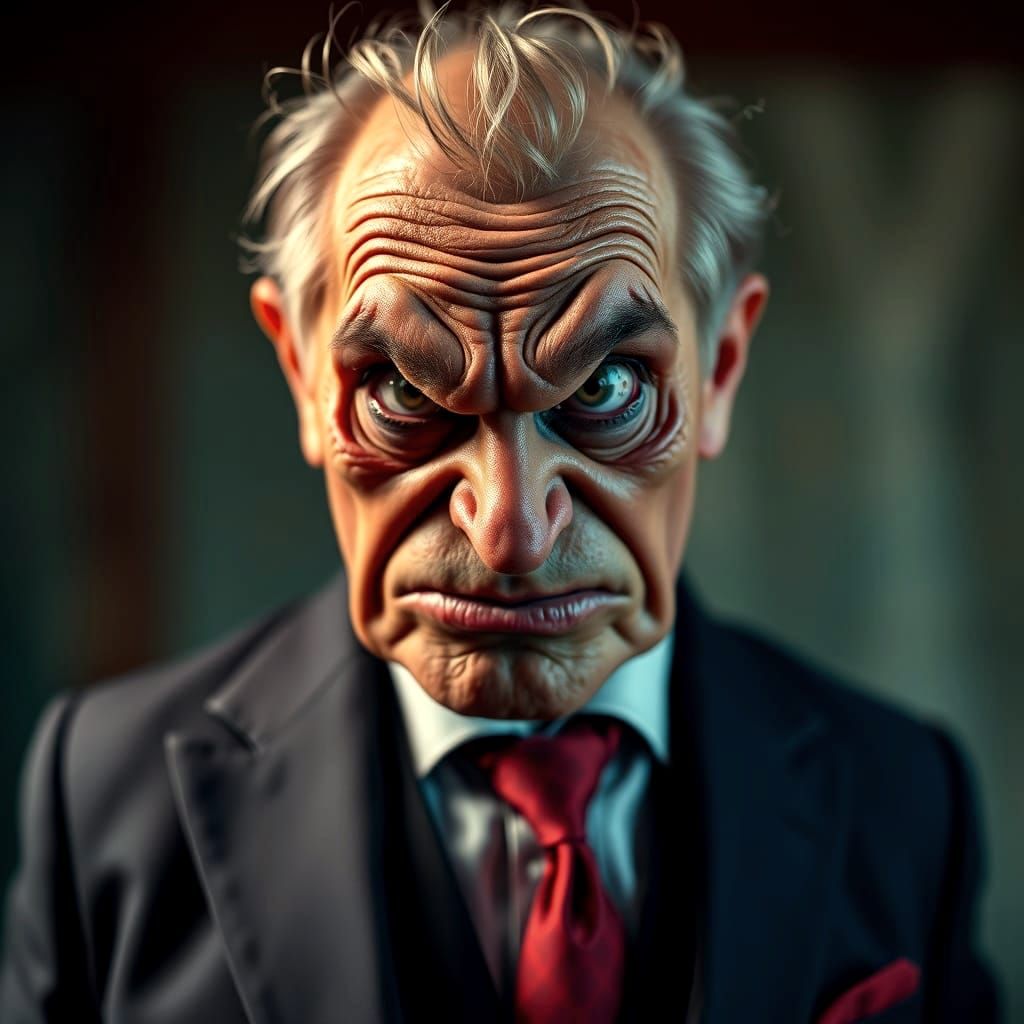 Personification of Disgust in Professional Portrait Style