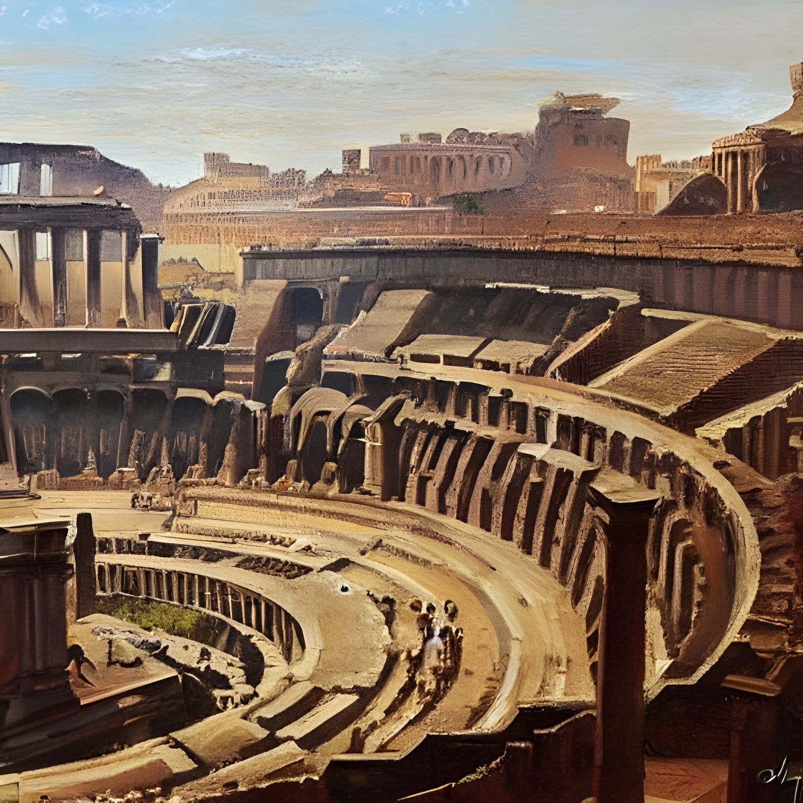 Ancient Rome: Oil Painting by James Gurney Style
