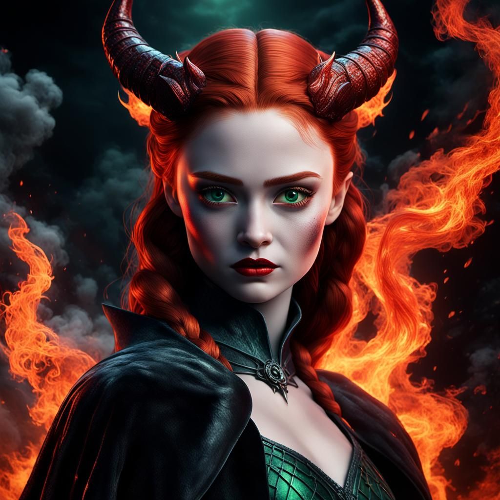 Sansa Stark as Devil in Pixar-Inspired 3D Render